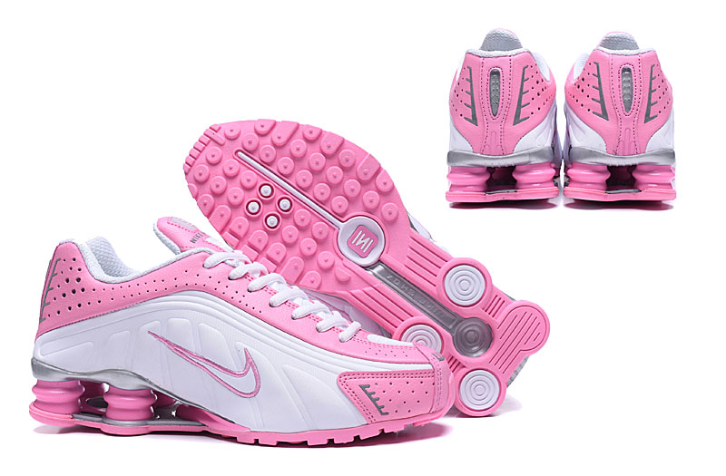 nike shox R4 shoes women-white/pink